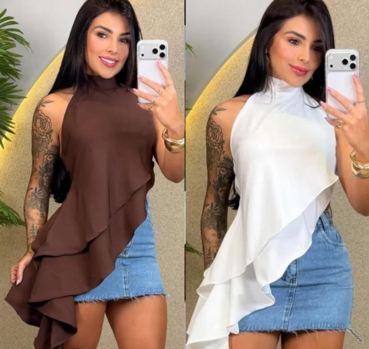 Blusa "Infinity Flow" | Top Irregular de Cuello Alto