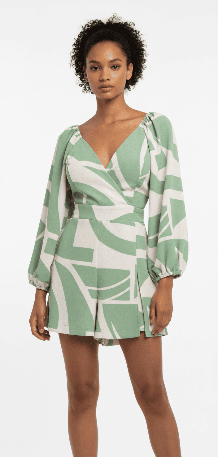 Vestido "Palma" | Mini Cruzado con Estampado Geométrico